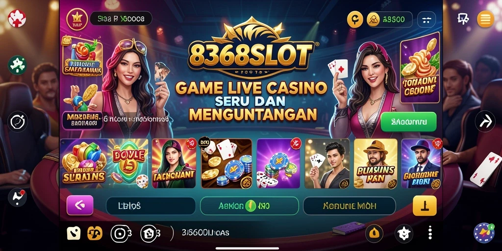 Tampilan menarik dari gameplay Live Casino di 8368SLOT