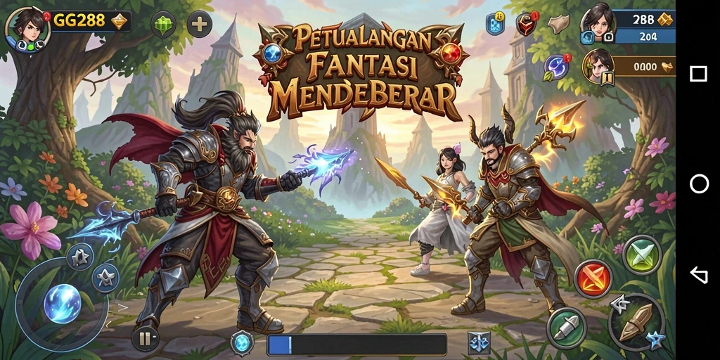 Tangkapan layar gameplay GG288 menampilkan aksi RPG yang mendebarkan.