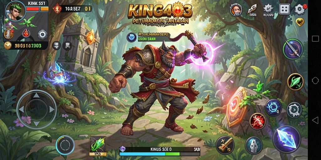 Tampilan gameplay KING403 yang penuh aksi dan petualangan.