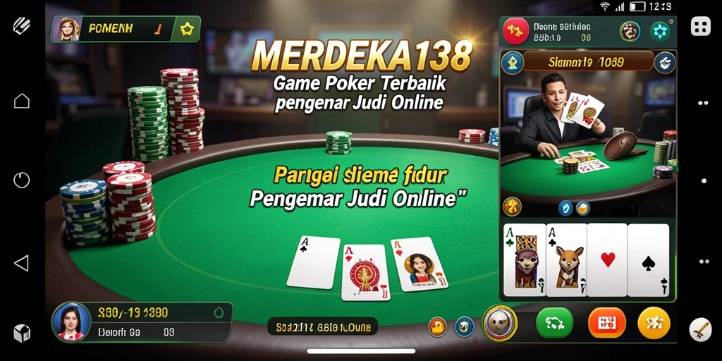 Screenshot gameplay MERDEKA138 yang menampilkan aksi Poker seru.