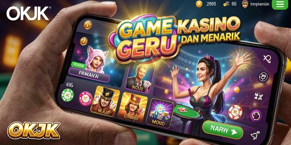 Tampilan gameplay Kasino di OKJK yang menarik dan memukau.