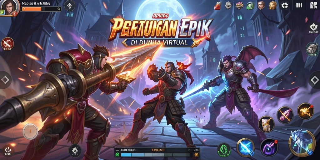 Screenshot RPVIP4 menampilkan aksi pertarungan yang mendebarkan dan karakter yang dinamis.