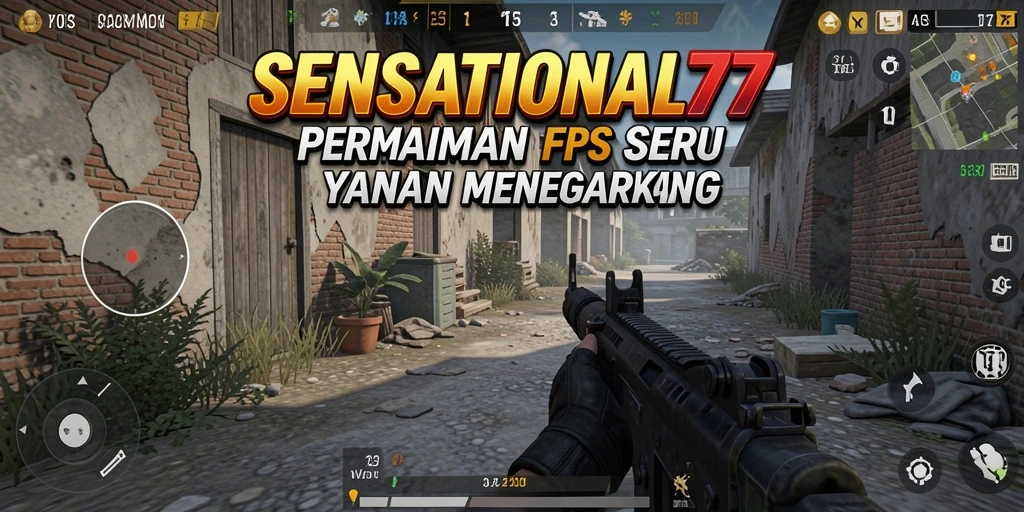 Screenshot gameplay SENSATIONAL77 menampilkan aksi tembak-menembak yang menegangkan.