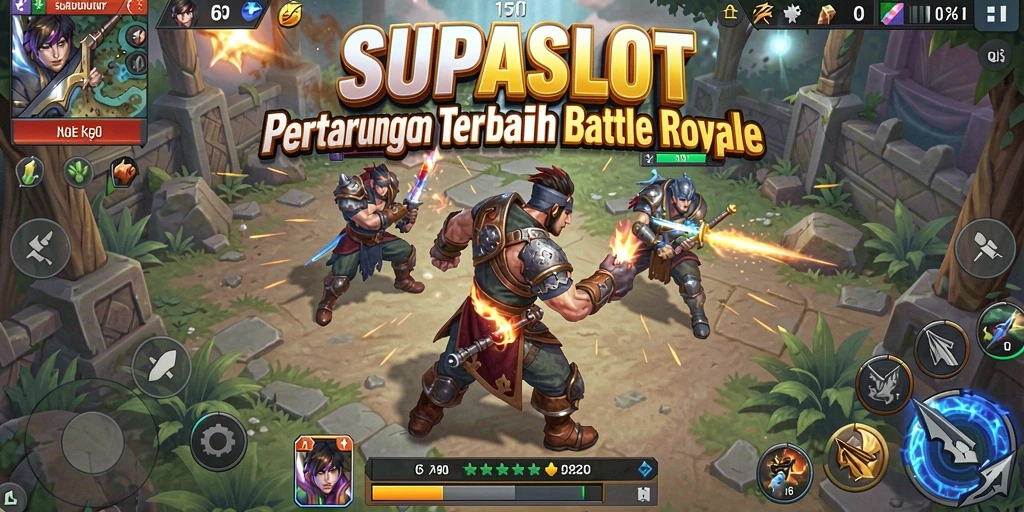 Tangkapan layar gameplay menegangkan di SUPRASLOT dengan aksi Battle Royale.